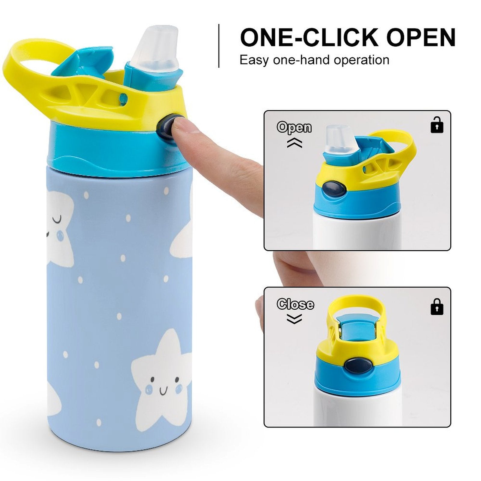 Blue stars - Little Kids Water Bottle Little Kids Water Bottle Printed Offshore Space