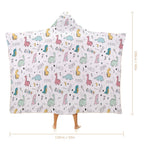 Quirky Dinosaurs Kids Hooded Blanket 100cm x 130cm