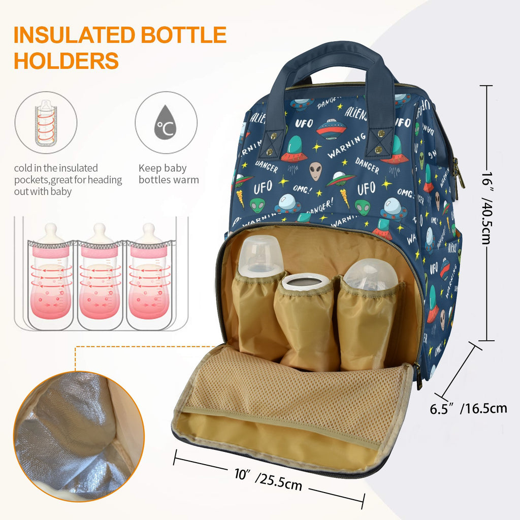 UFO's And Aliens Multi-Function Backpack, Nappy / Diaper Bag Multi-function Backpack, Nappy / Diaper Bag Printed Offshore Sci Fi
