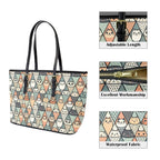 Diamond Cat Pattern - Leather Tote Bag-Large