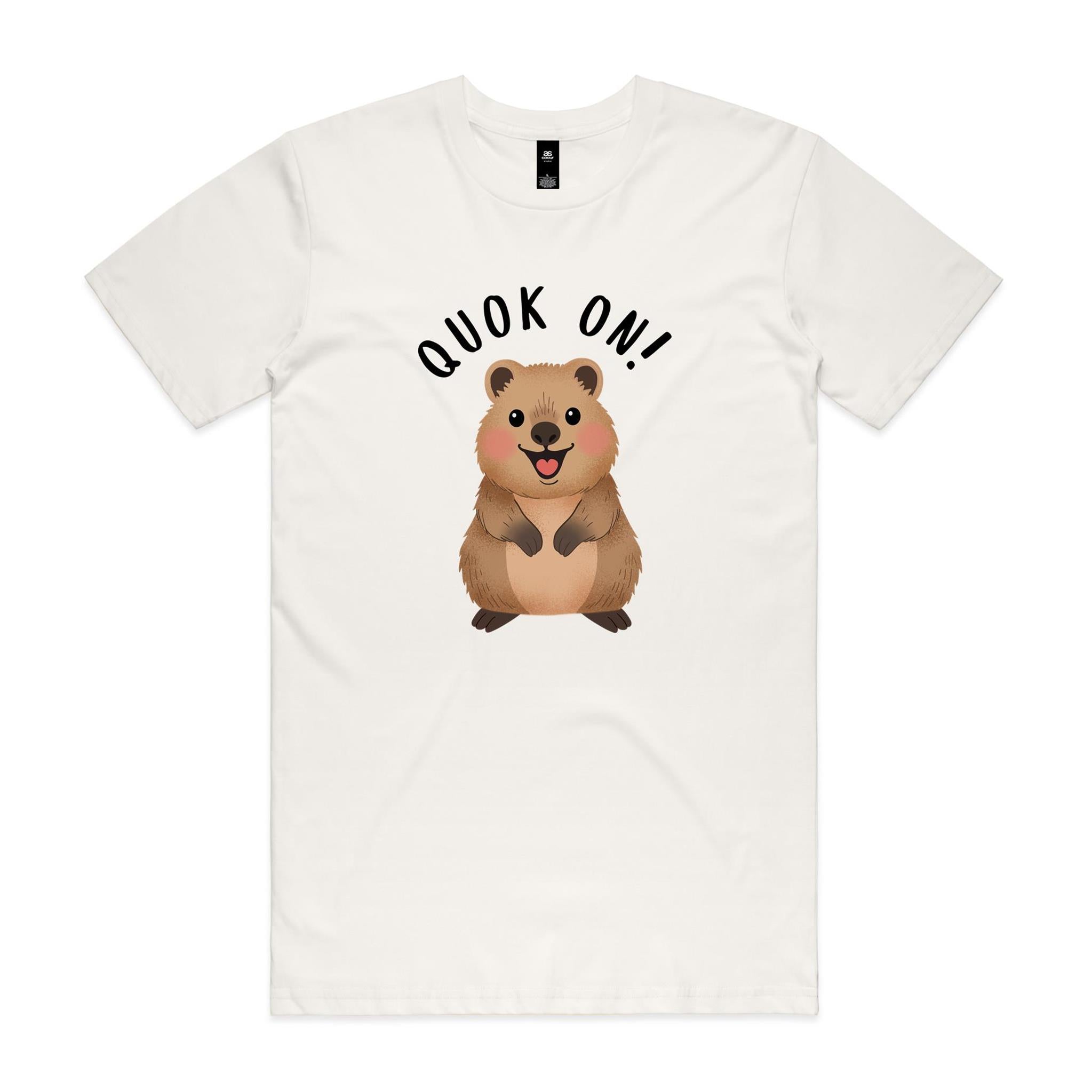 Quokka, Quok On Men's AS Colour T-shirt Natural Mens T-shirt animal Printed In Australia