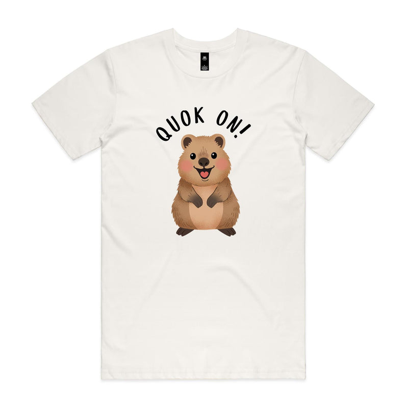 Quokka, Quok On Men's AS Colour T-shirt Natural Mens T-shirt animal Printed In Australia