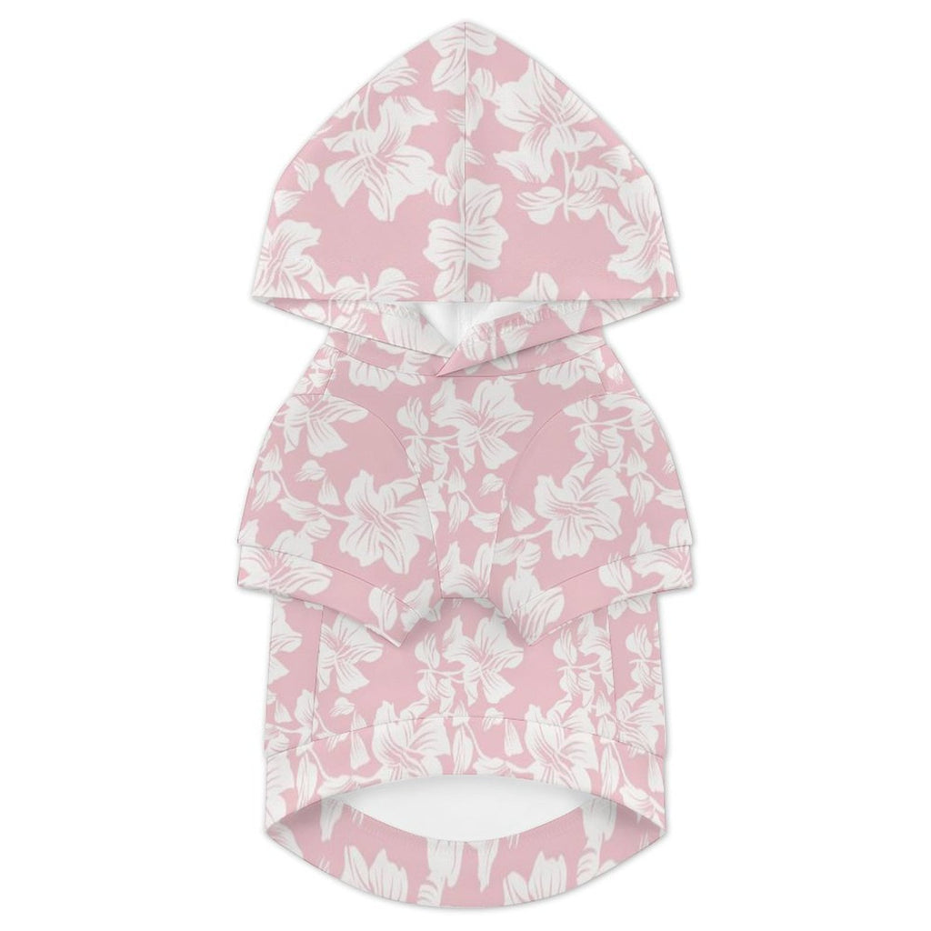 Pink Hawaiian Floral Pet Hoodie (Small Size)