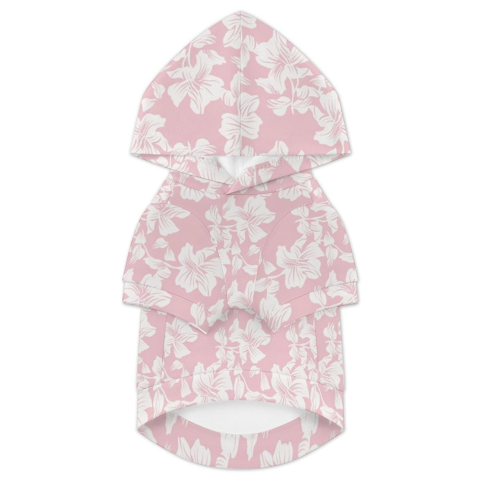 Pink Hawaiian Floral Pet Hoodie (Small Size)