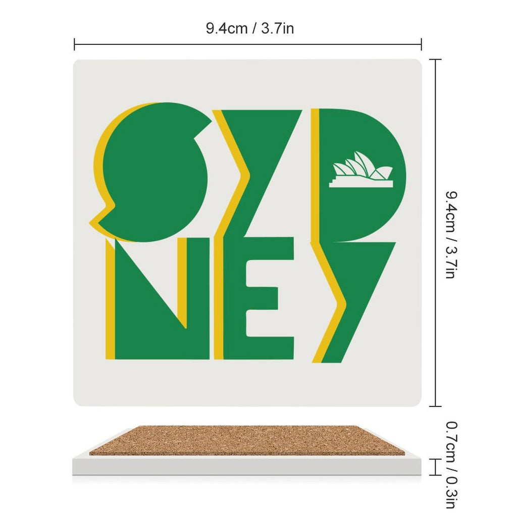 Sydney - Ceramic Coasters (Square) Ceramic Coasters Printed Offshore