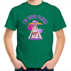 I'm Going Places, Space - Kids Youth T-Shirt Kelly Green Kids Youth T-shirt Printed In Australia Space