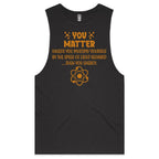 You Matter, Physics Pun Mens Men's AS Colour Drop Arm Tank Top Coal Drop Arm Tank Top Printed In Australia Science