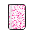 Pink Hearts On White Car Seat Belt Cover 7''x10'' (Pack of 2) Car Seat Belt Cover 7x10 (Pack of 2) Love Printed Offshore