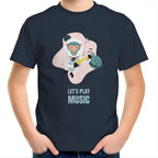 Monkey Music - Kids Youth T-Shirt Navy Kids Youth T-shirt animal Music Printed In Australia