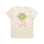 Here For The Food - Kids Youth T-shirt Ecru Kids T-shirt Food Printed In Australia
