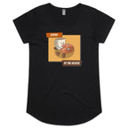 Coffee To The Rescue - Womens Scoop Neck T-Shirt Black Womens Scoop Neck T-shirt Coffee Printed In Australia