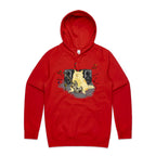 Cat Bass Player - Mens Hoodie Red Mens Hoodie animal Music Printed In Australia