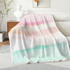 Pastel Stripes - Double-Layer Fleece Blanket 51"x59"