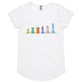 Chess - Womens Scoop Neck T-Shirt White Womens Scoop Neck T-shirt Chess Games Printed In Australia
