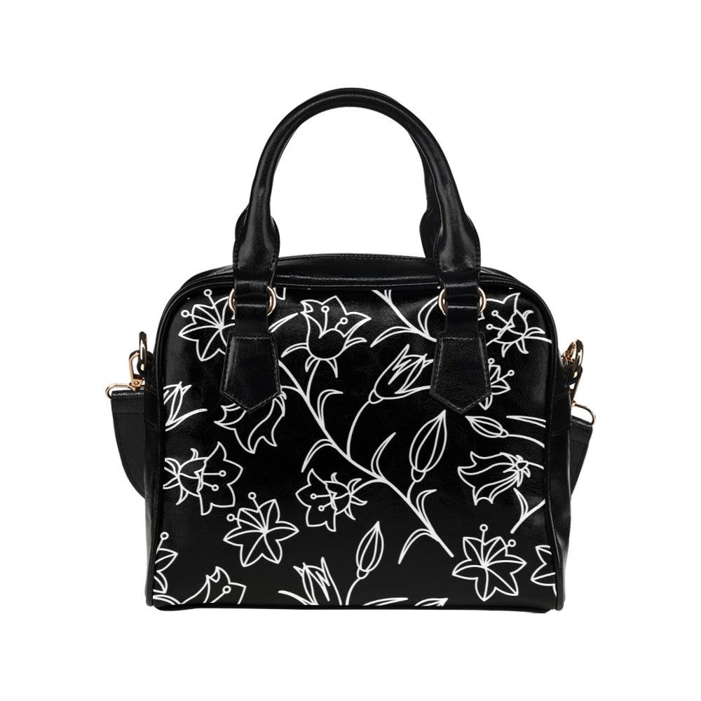 Black And White Floral - Shoulder Handbag (Model 1634) One size Shoulder Handbags (1634)