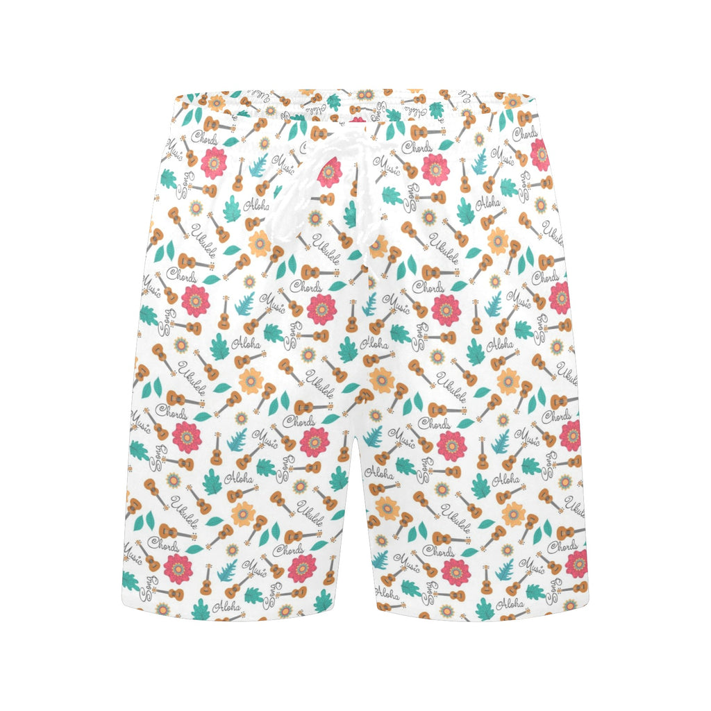 Ukulele Men's Mid-Length Beach Shorts Men's Mid-Length Beach Shorts Music Printed Offshore
