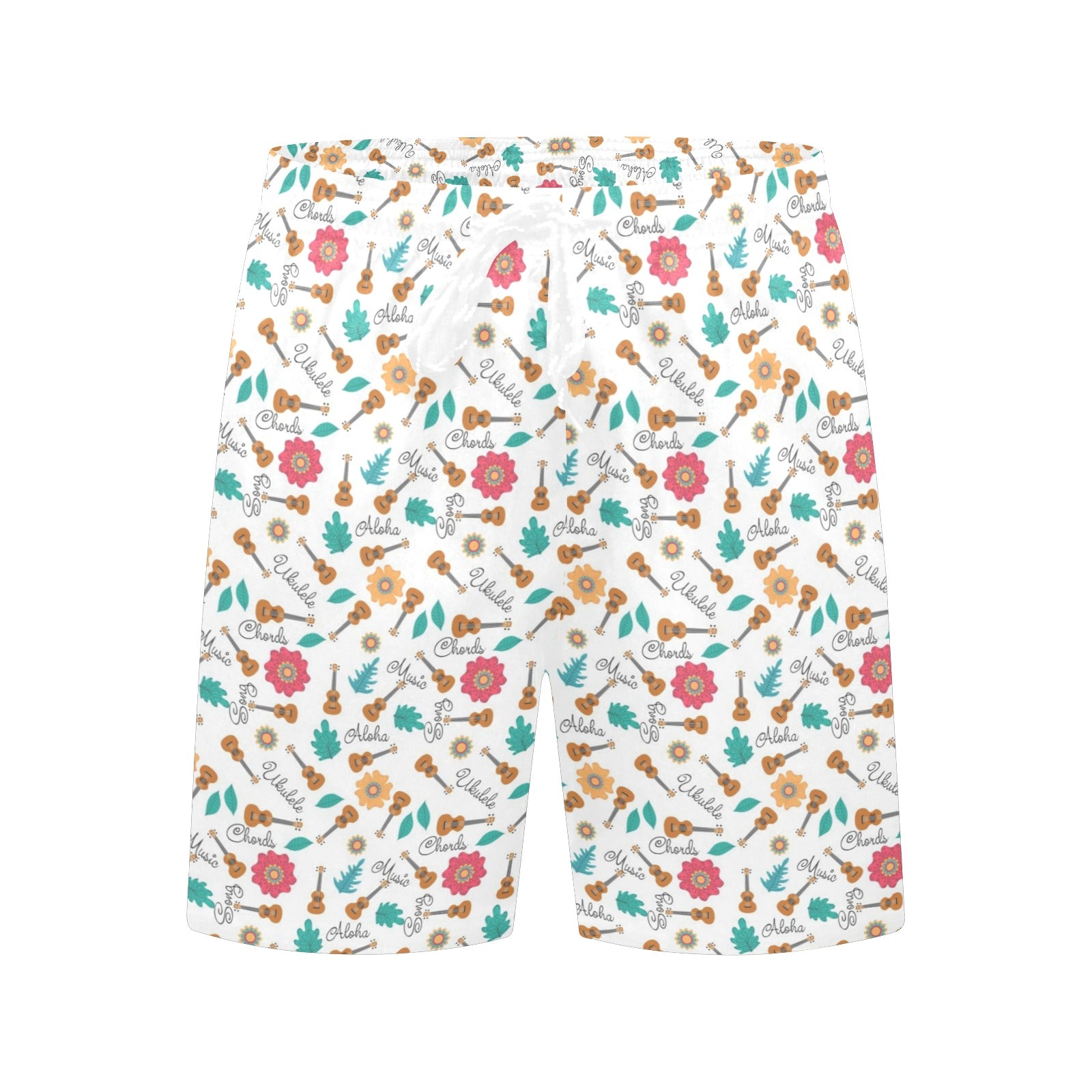 Ukulele Men's Mid-Length Beach Shorts Men's Mid-Length Beach Shorts Music Printed Offshore