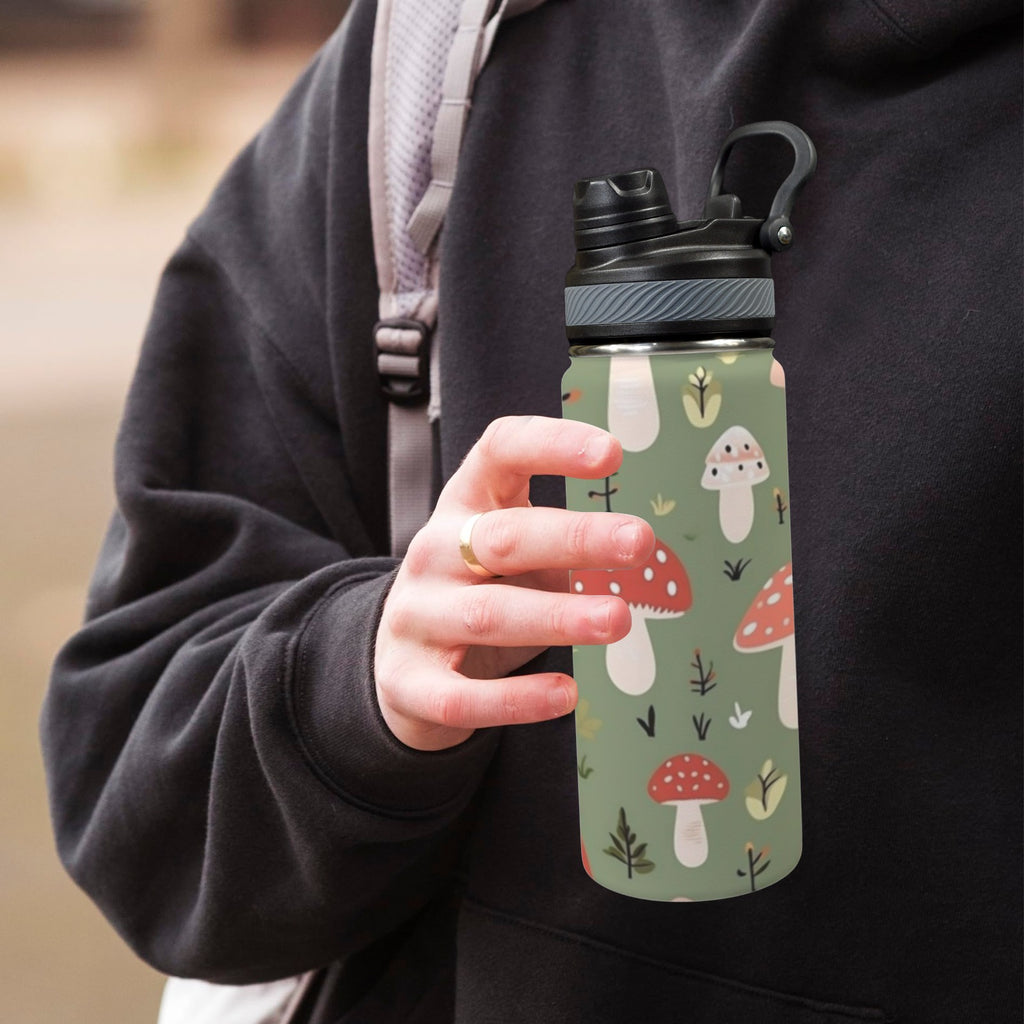 Toadstools - Insulated Water Bottle with Dual-Use Lid (18oz) Insulated Water Bottle with Dual-Use Lid (18oz) Printed Offshore