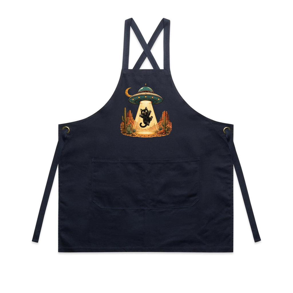 Black Cat Alien UFO Abduction AS Colour Carrie Apron
