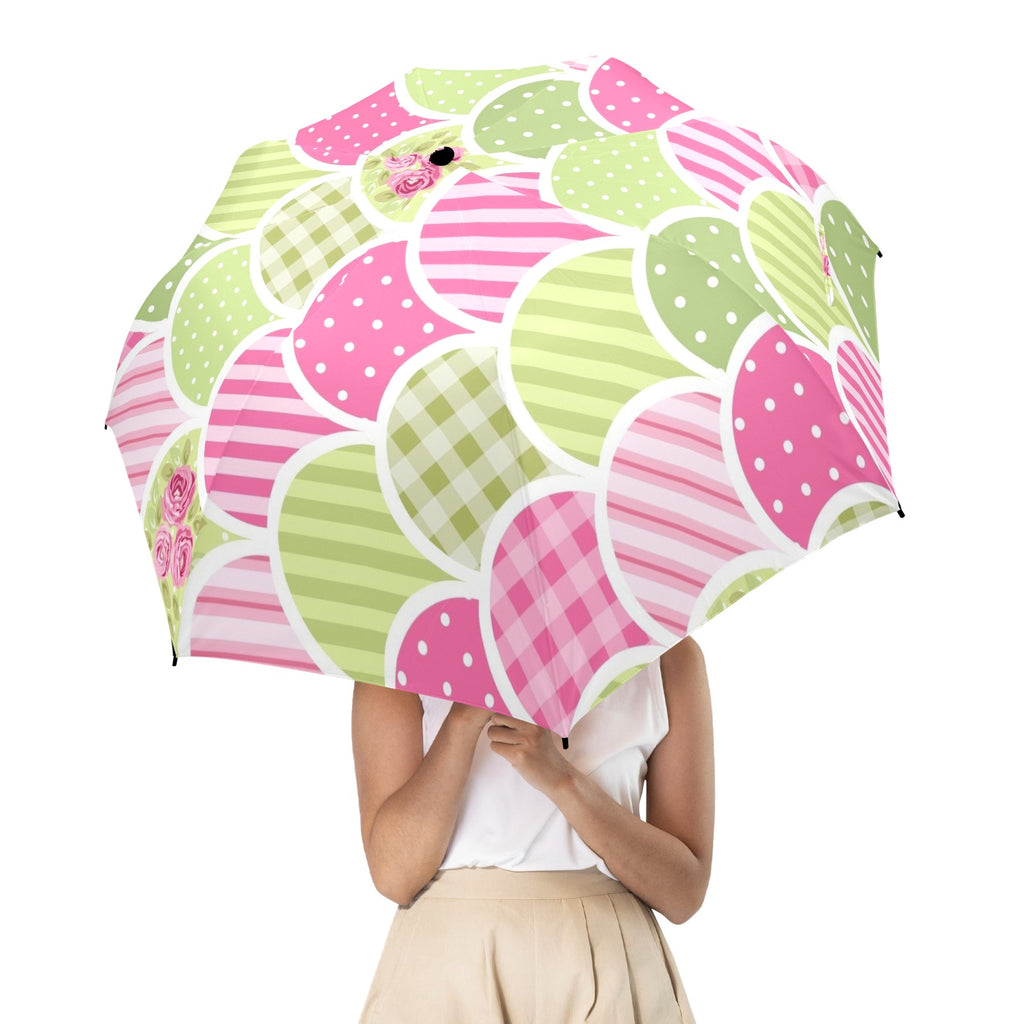 Floral Tabs - Semi-Automatic Foldable Umbrella (Model U12) Semi-Automatic Foldable Umbrella (U12)