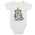 Christmas Cat - Baby Bodysuit White Baby Christmas Bodysuit Christmas Printed In Australia