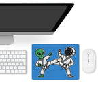 Karate Alien And Astronaut Leather Mouse Pad Leather Mouse Pad Printed Offshore Sci Fi Space