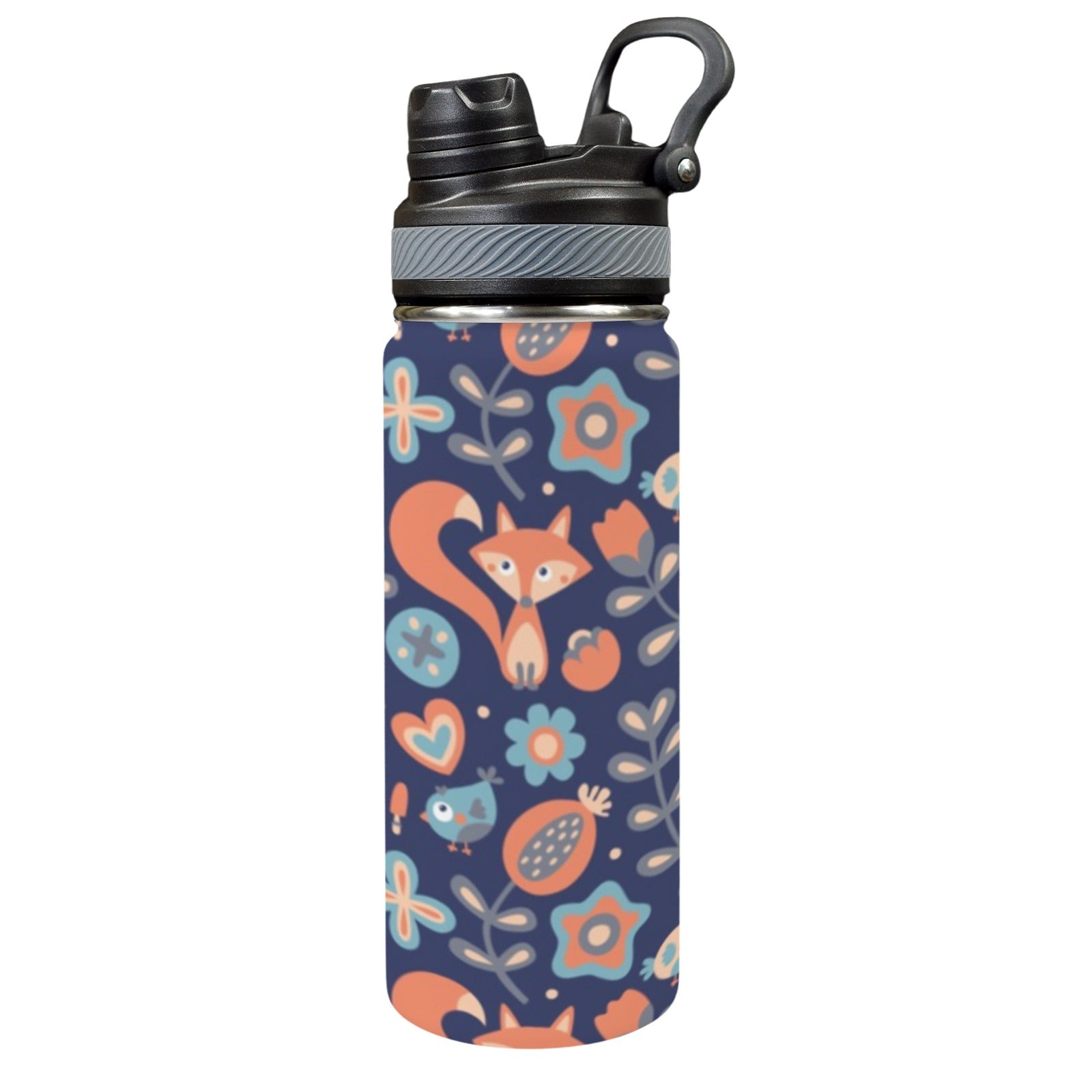 Cute Fox - Insulated Water Bottle with Dual-Use Lid (18oz) One Size Insulated Water Bottle with Dual-Use Lid (18oz) animal Printed Offshore