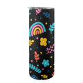 Rainbows And Flowers 20oz Tall Skinny Tumbler with Lid and Straw One Size 20oz Tall Skinny Tumbler with Lid and Straw Printed Offshore