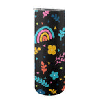 Rainbows And Flowers - 20oz Tall Skinny Tumbler with Lid and Straw