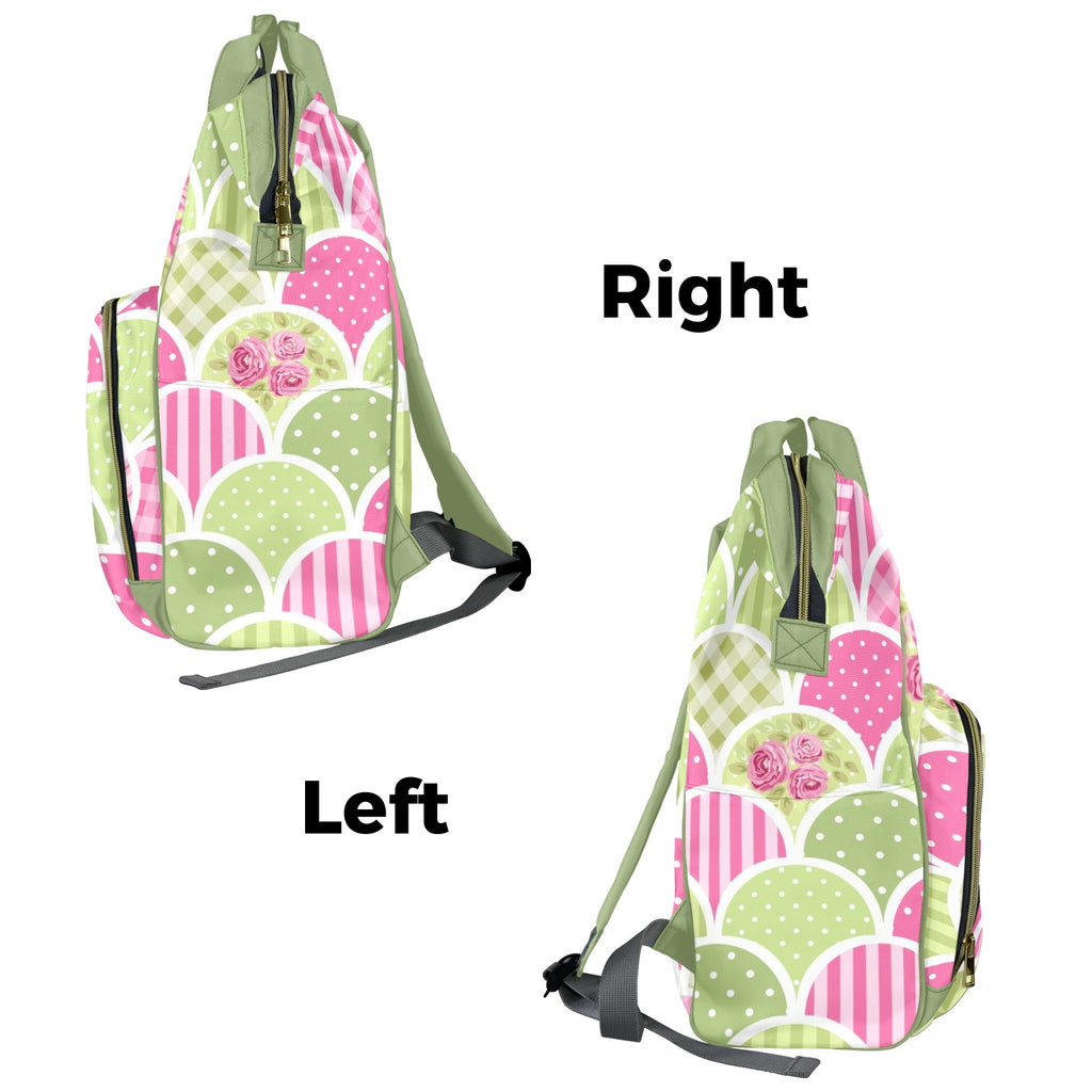 Floral Tabs - Multi-Function Backpack, Nappy / Diaper Bag