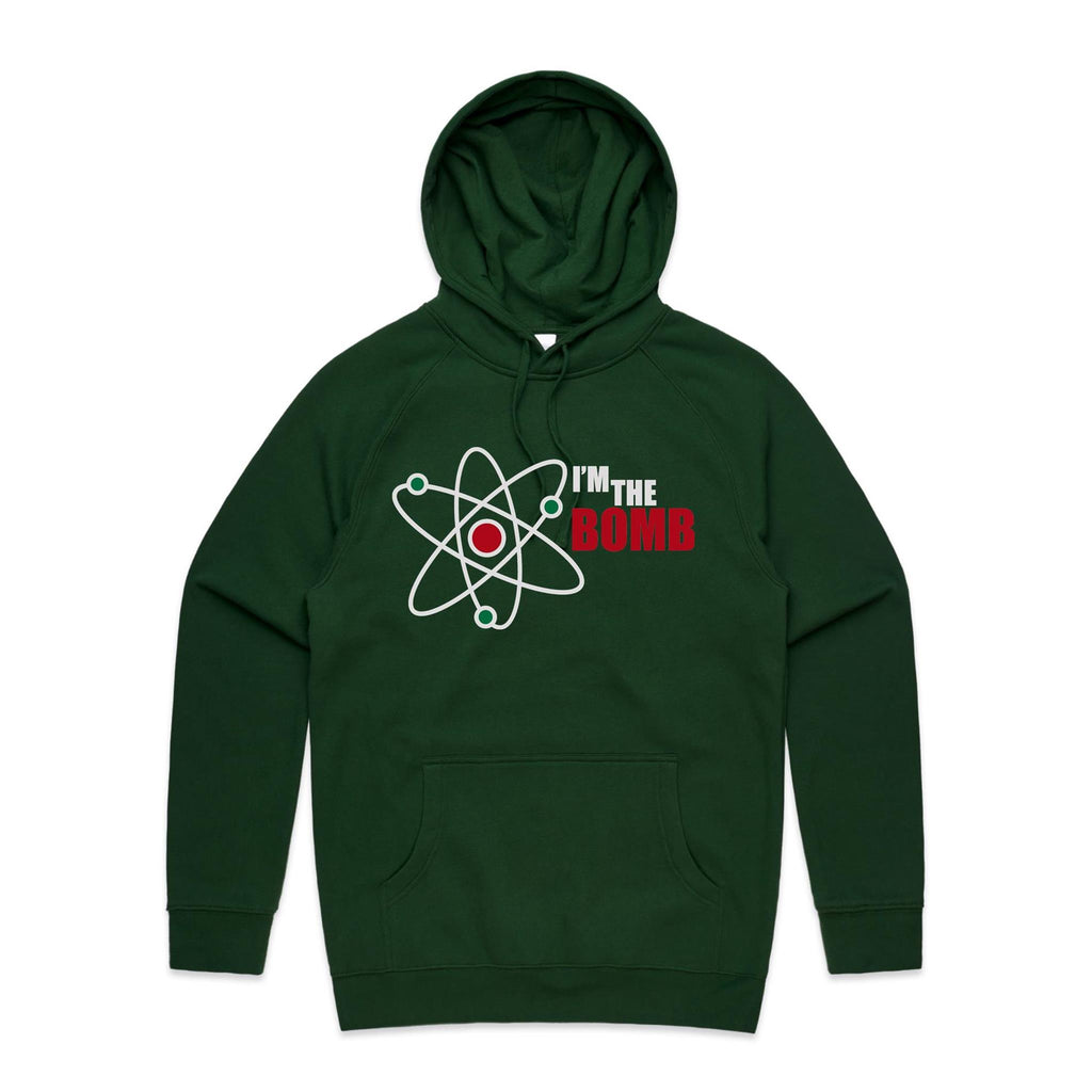 I'm The Bomb, Atom - Mens Hoodie Forest Green Mens Hoodie Printed In Australia Science
