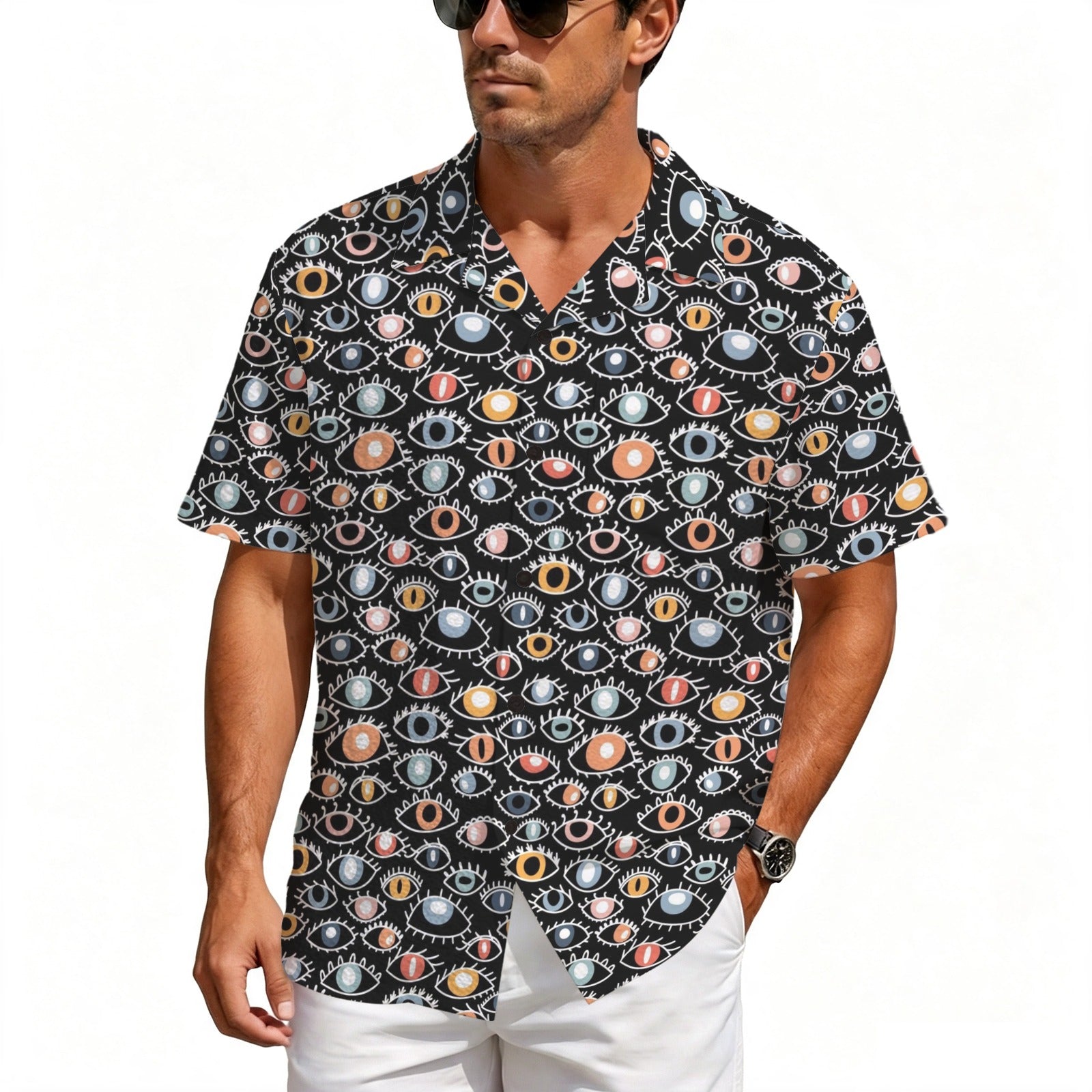 Eyes On Black Men's Crinkle Hawaiian Shirt