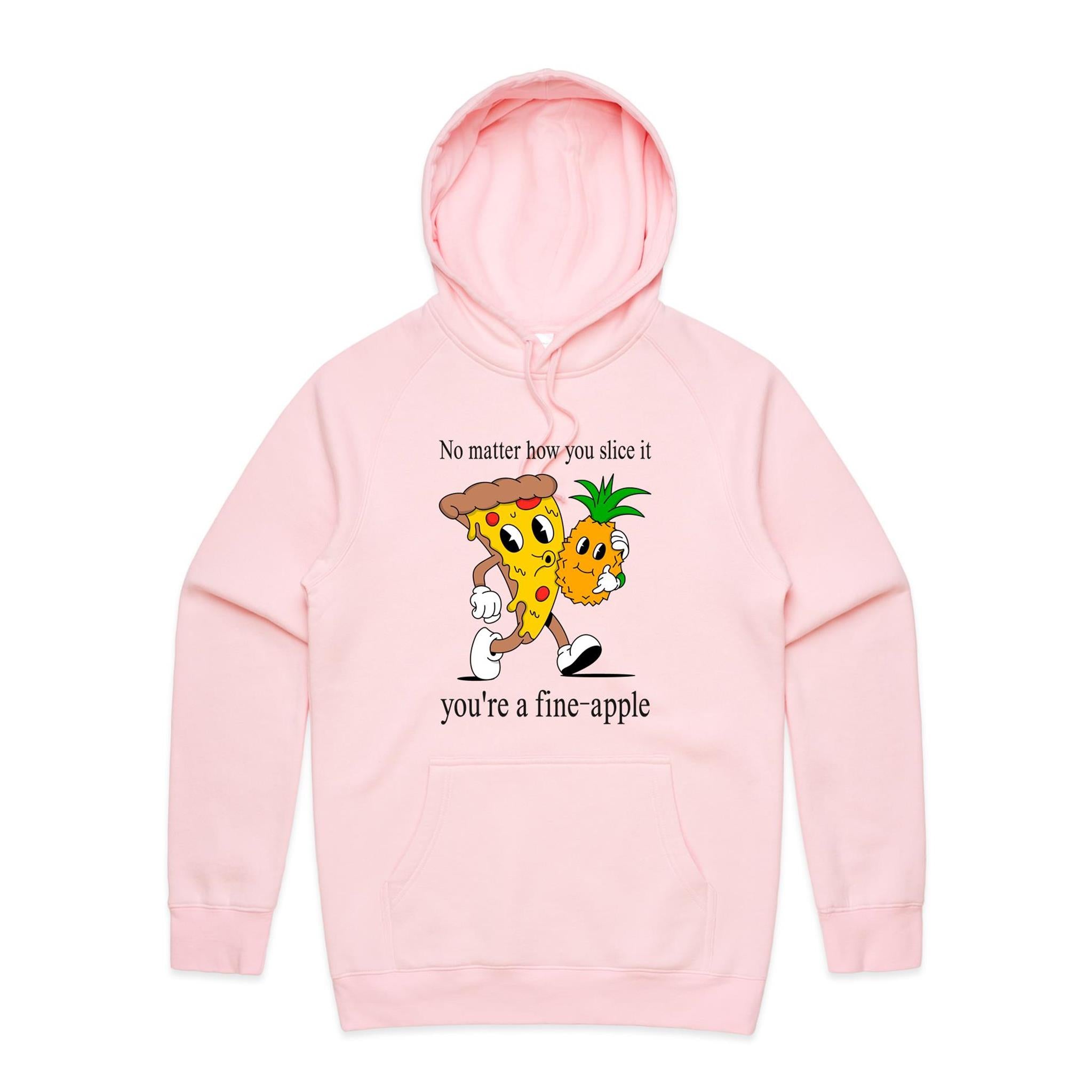 Pineapple Pizza - Mens Hoodie Pink Mens Hoodie Food Printed In Australia