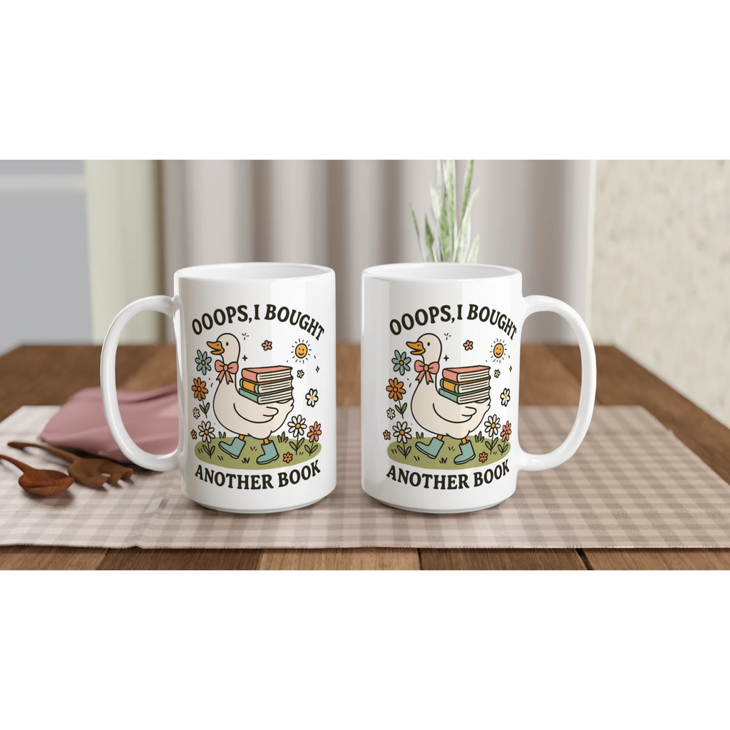 Oops, I Bought Another Book - White 15oz Ceramic Mug 15oz Mug animal Globally Fulfilled Reading