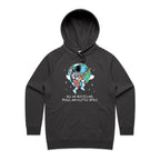 All We Need Is Love, And A Little Space, Astronaut - Womens Hoodie Coal Womens Hoodie Love Music Printed In Australia Space