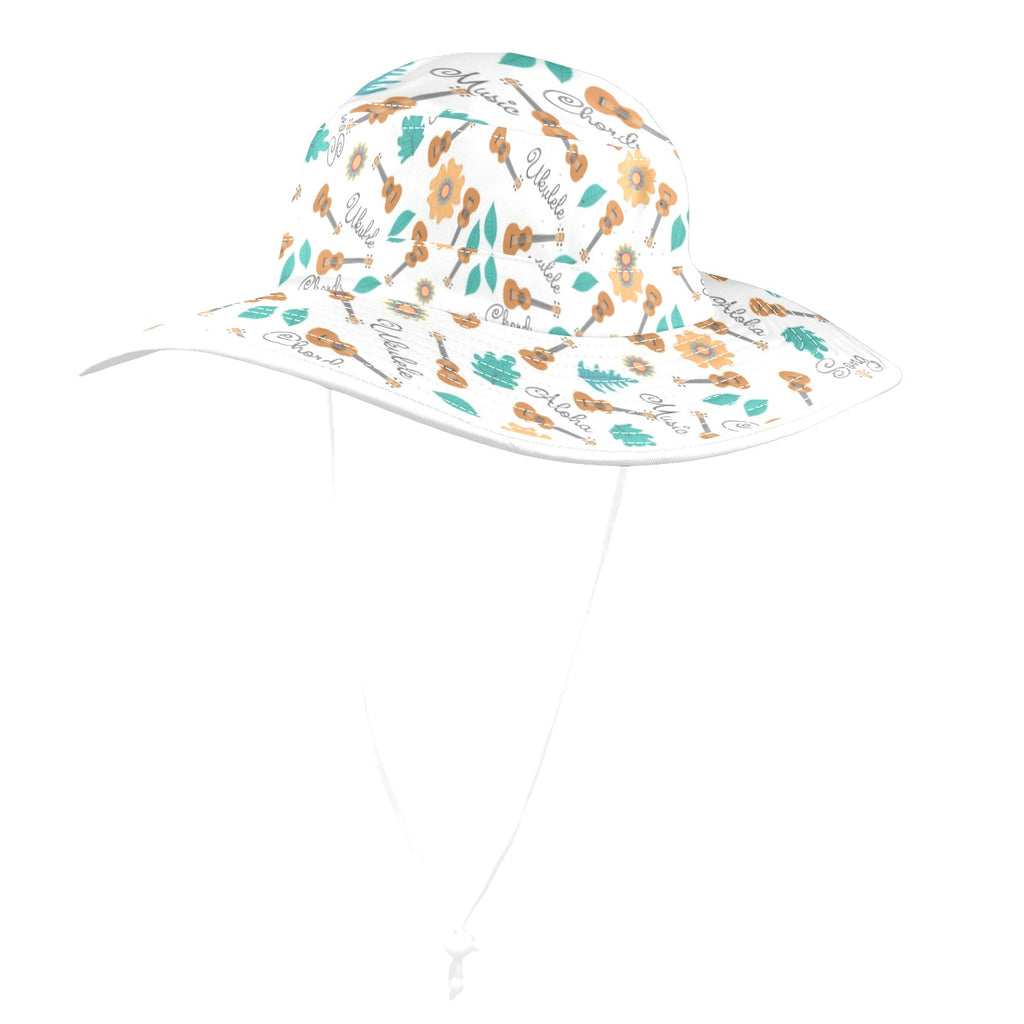 Ukulele Wide Brim Bucket Hat Wide Brim Bucket Hat Music Printed Offshore