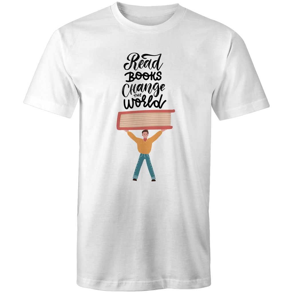 Read Books, Change The World - Mens T-Shirt White Mens T-shirt Printed In Australia Reading