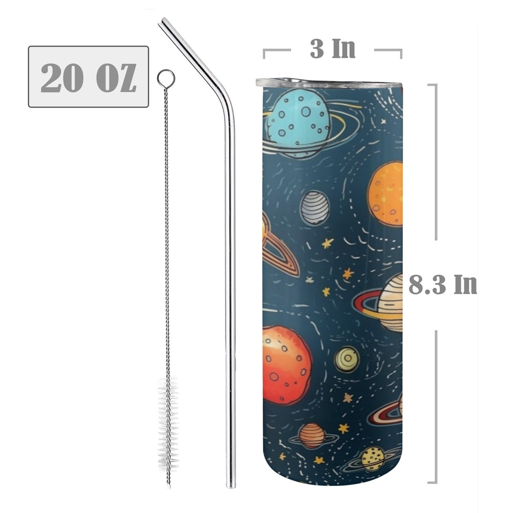 Galaxy - 20oz Tall Skinny Tumbler with Lid and Straw