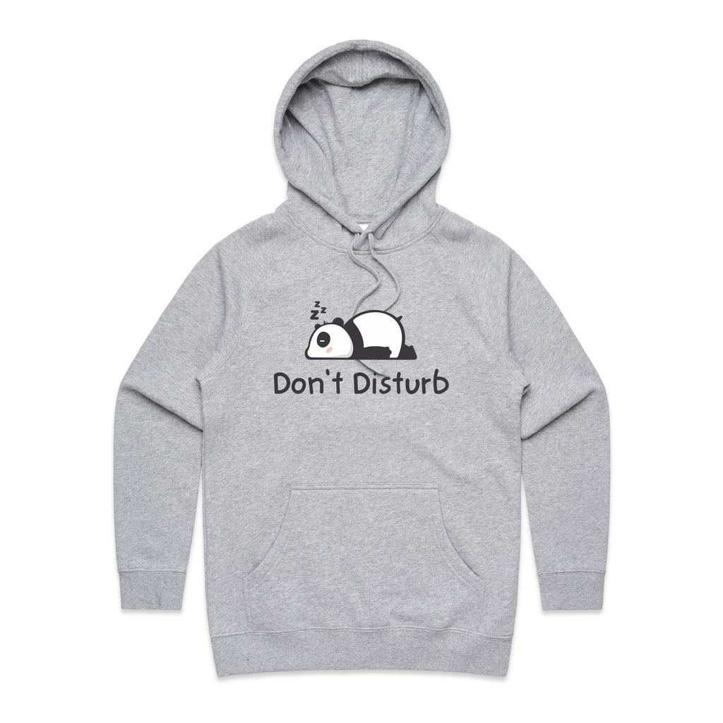Panda, Don't Disturb - Womens Hoodie Grey Marle Womens Hoodie animal Printed In Australia