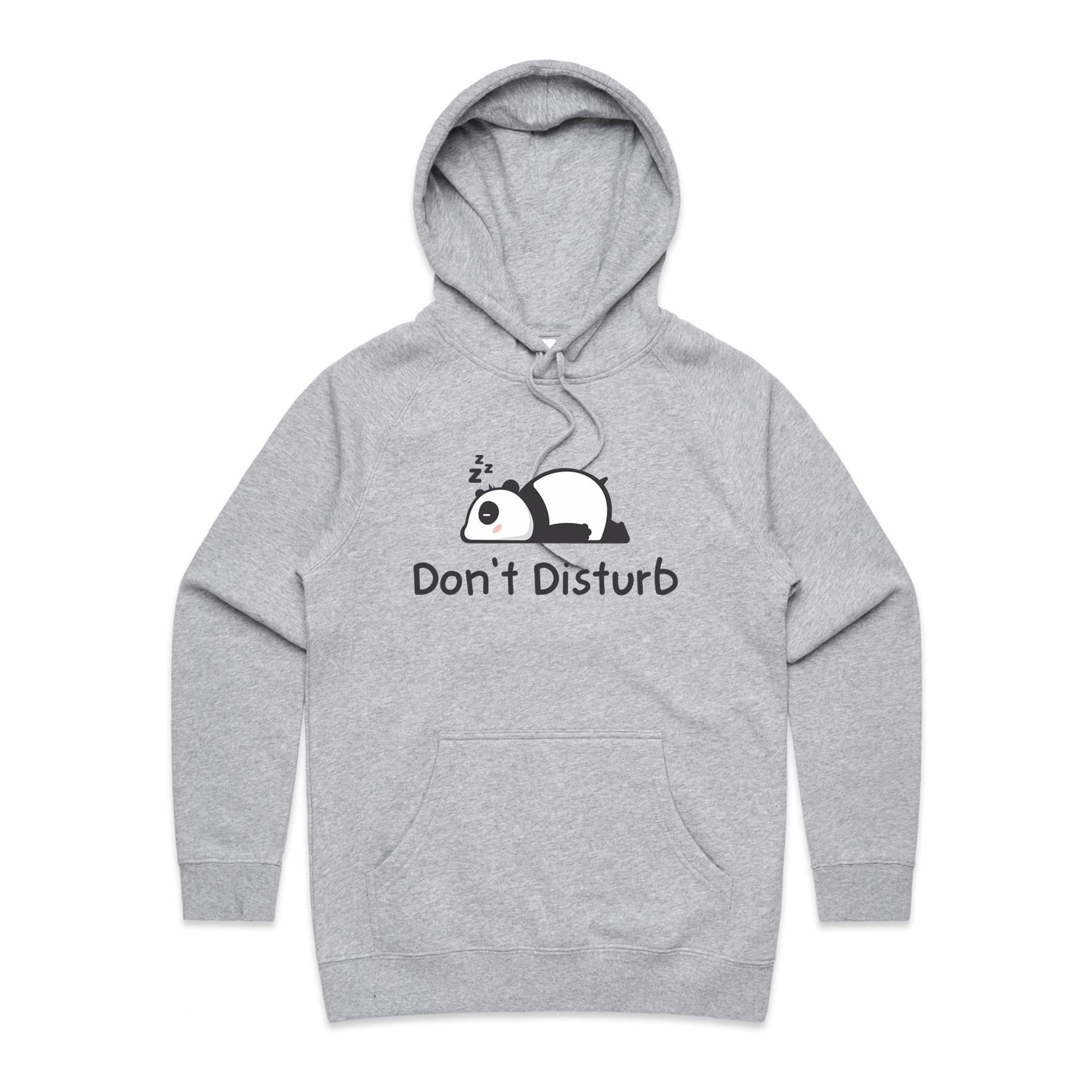 Panda, Don't Disturb - Womens Hoodie Grey Marle Womens Hoodie animal Printed In Australia