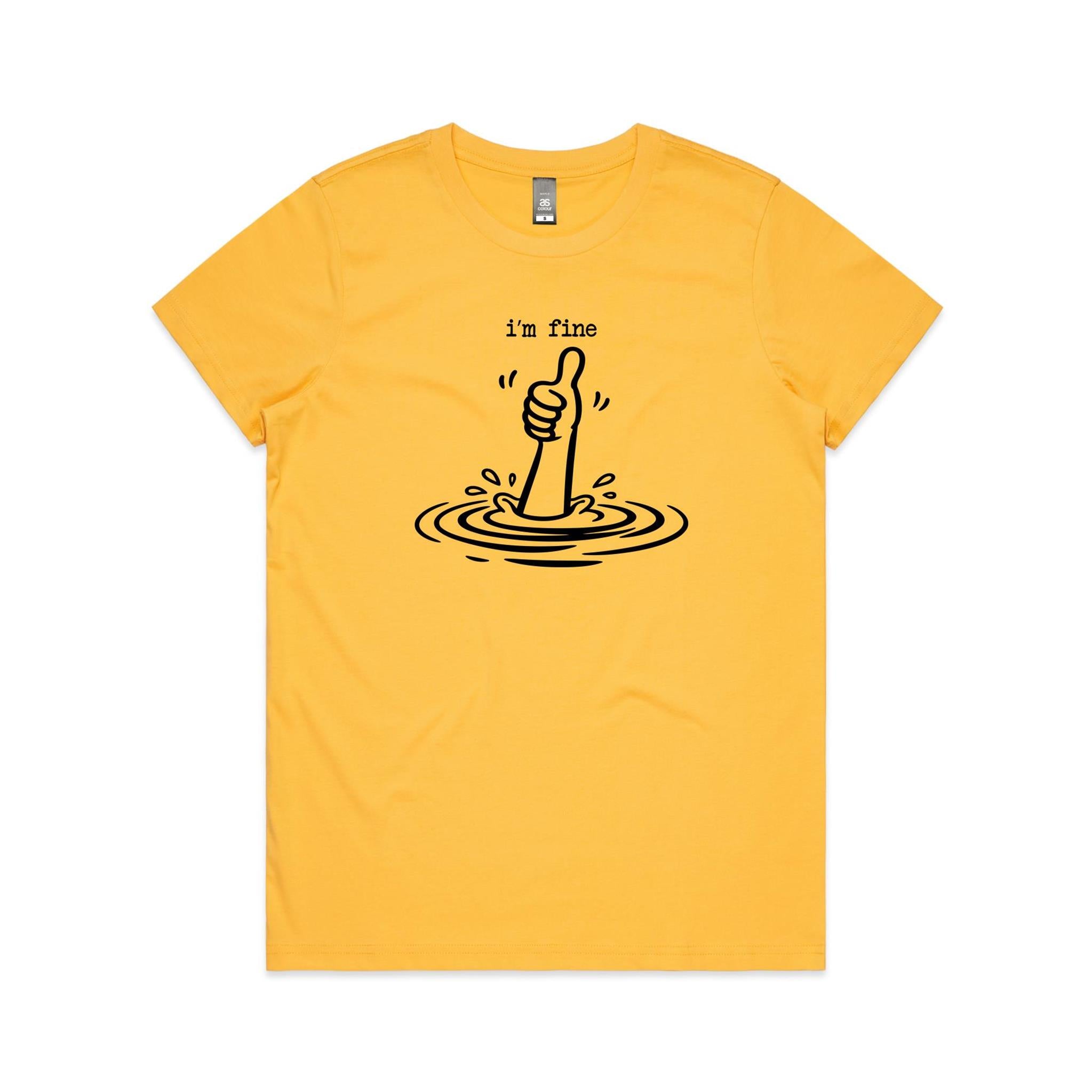 I'm Fine Drowning Thumbs Up Women's AS Colour T-shirt