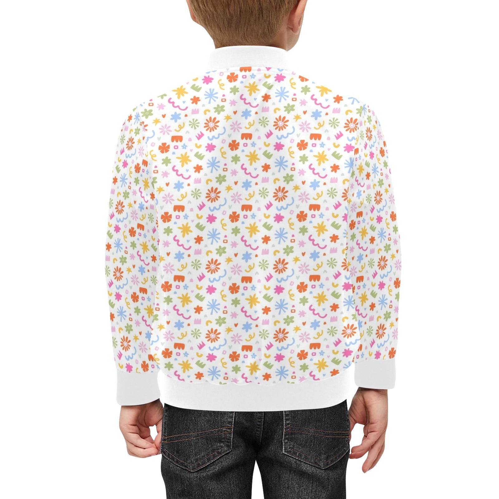 Abstract Colourful Shapes Kids Bomber Jacket Kids Bomber Jacket Printed Offshore