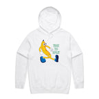 Banana, Time To Split - Mens Hoodie White Mens Hoodie Food Printed In Australia