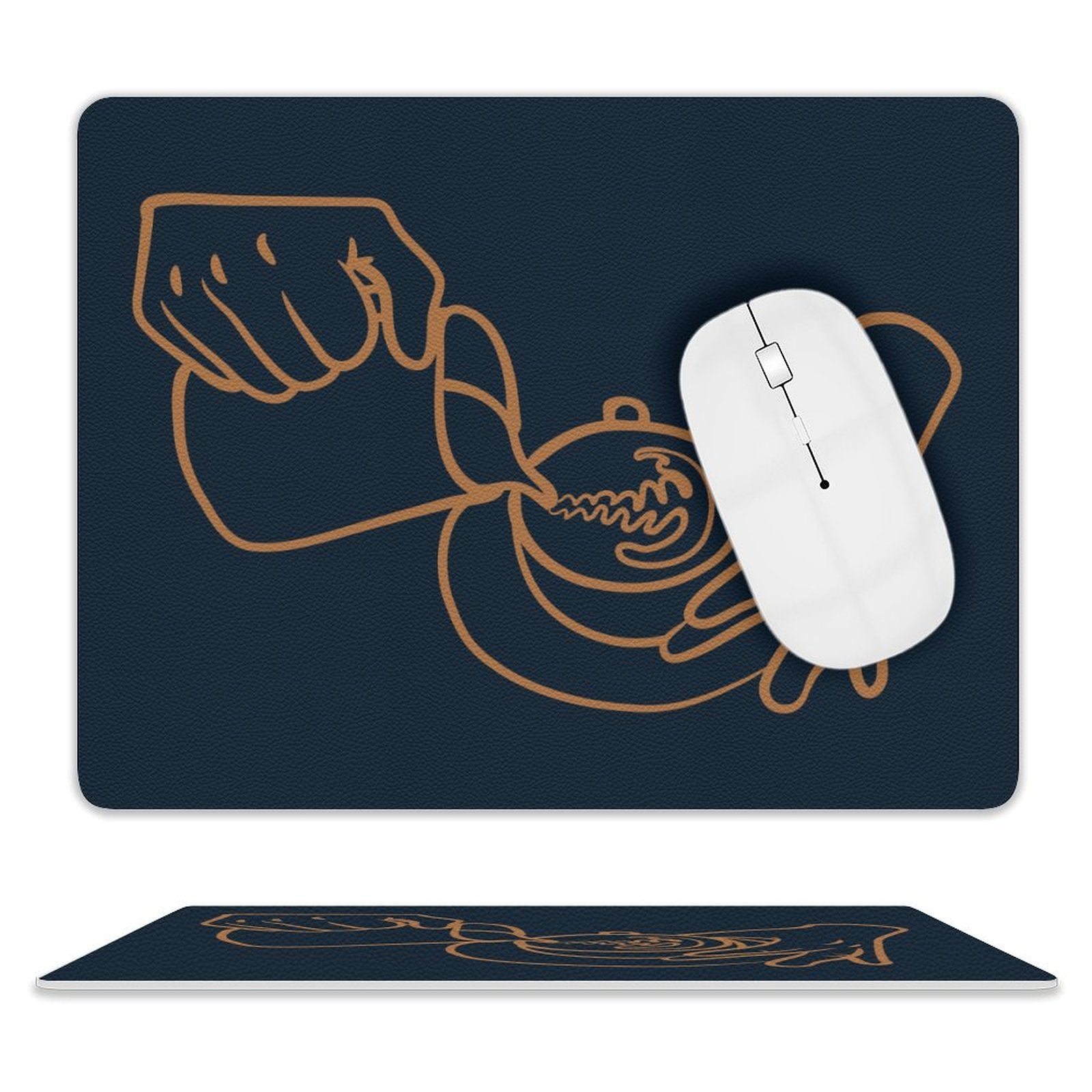 Barista Leather Mouse Pad white One size Leather Mouse Pad Coffee Printed Offshore