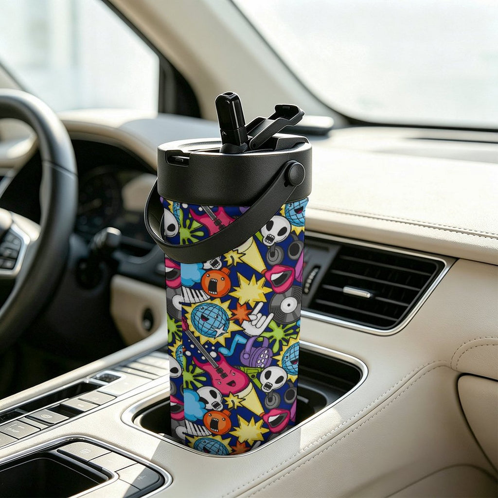 Sticker Music 20oz Tea Tumbler with Carry Handle