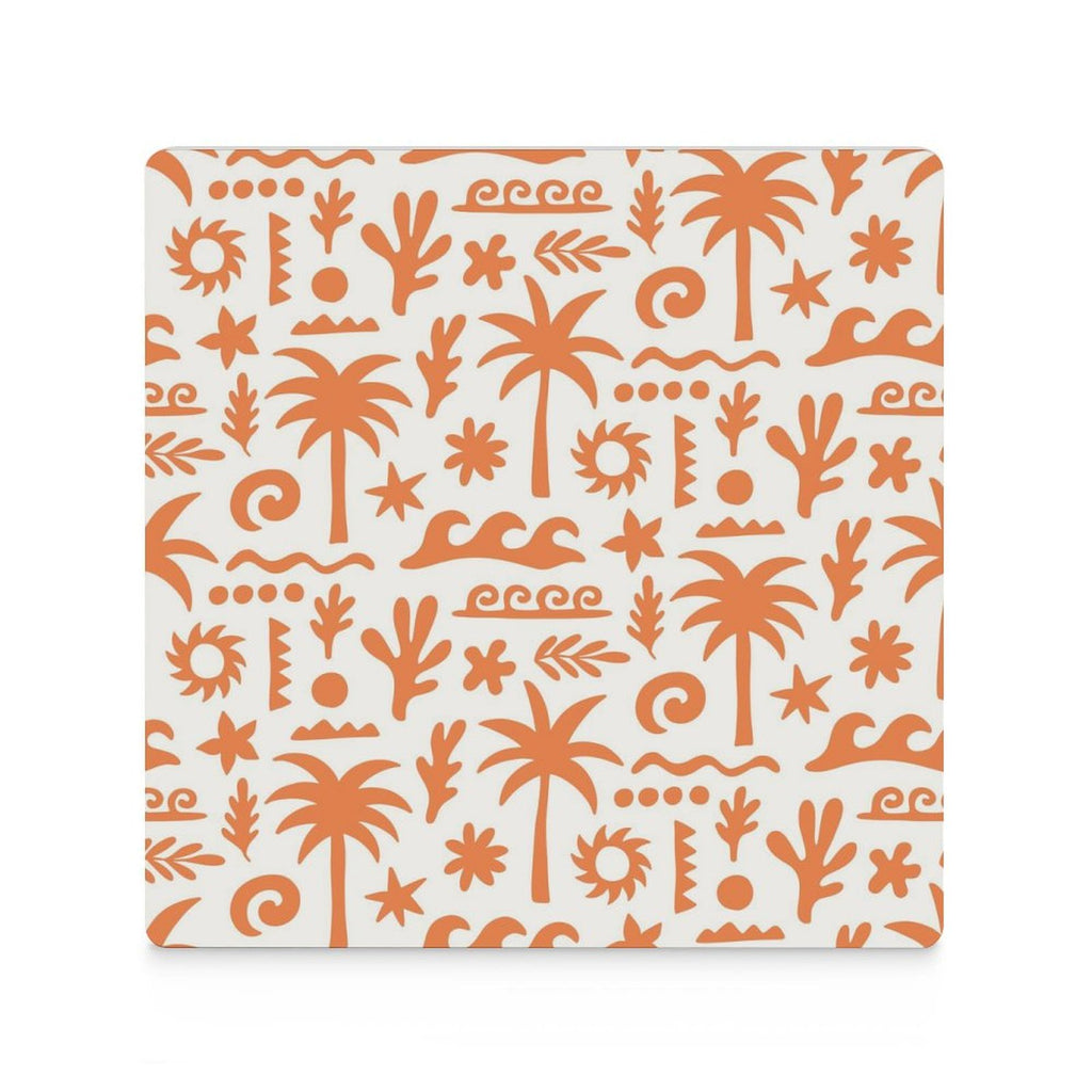 Orange Surf Ceramic Coasters (Square) Ceramic Coasters Printed Offshore Surf