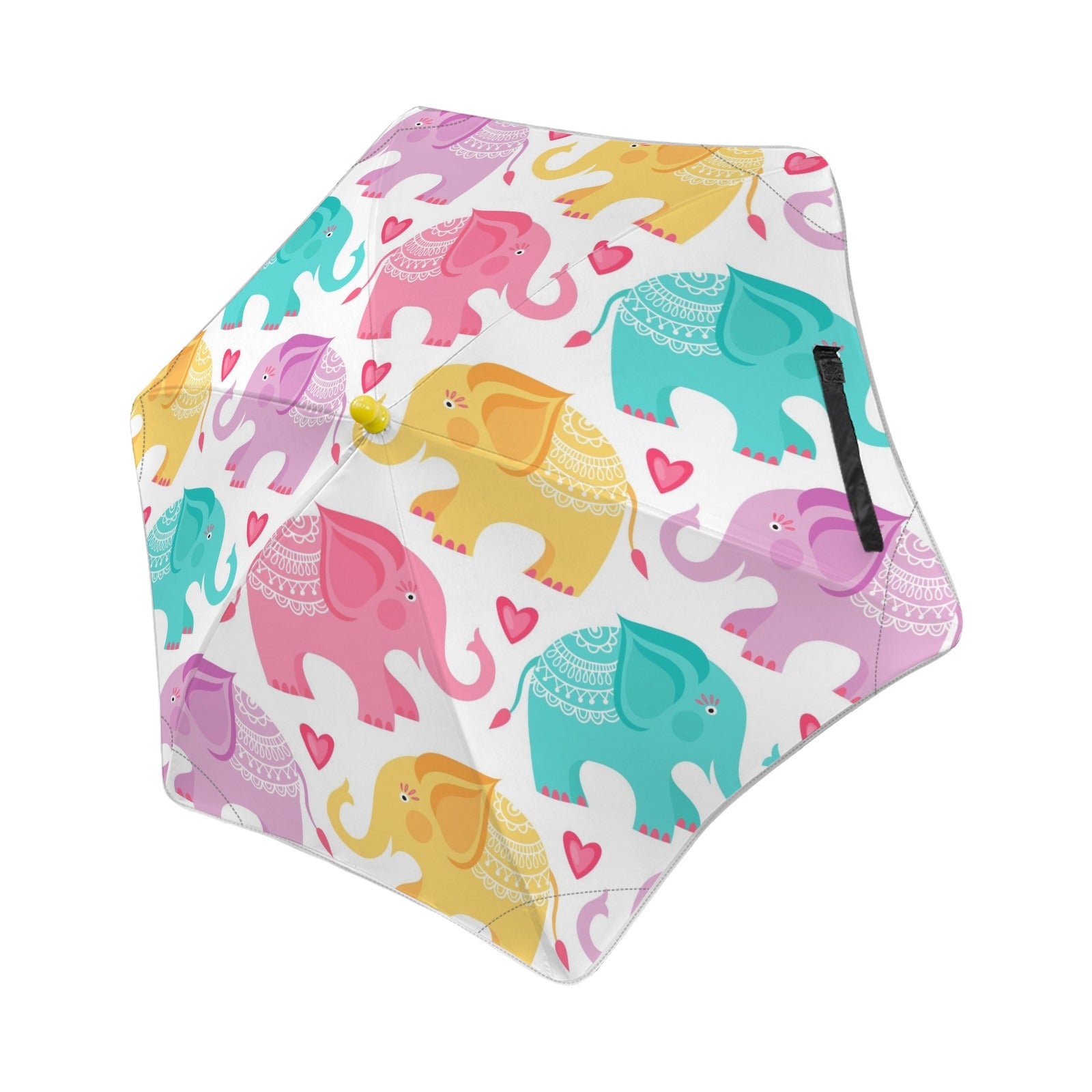 Cute Cartoon Elephants Kids Safe Round Corner Umbrella One Size Kids Safe Round Corner Umbrella animal Printed Offshore