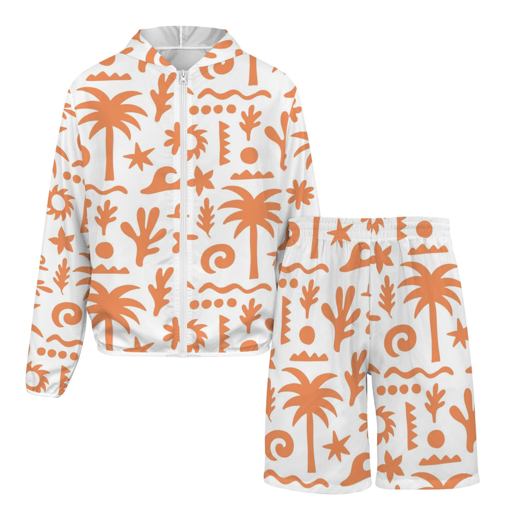 Orange Surf Men's Lightweight Sun Hoodie & Shorts Set Men's Lightweight Sun Hoodie & Shorts Printed Offshore Surf