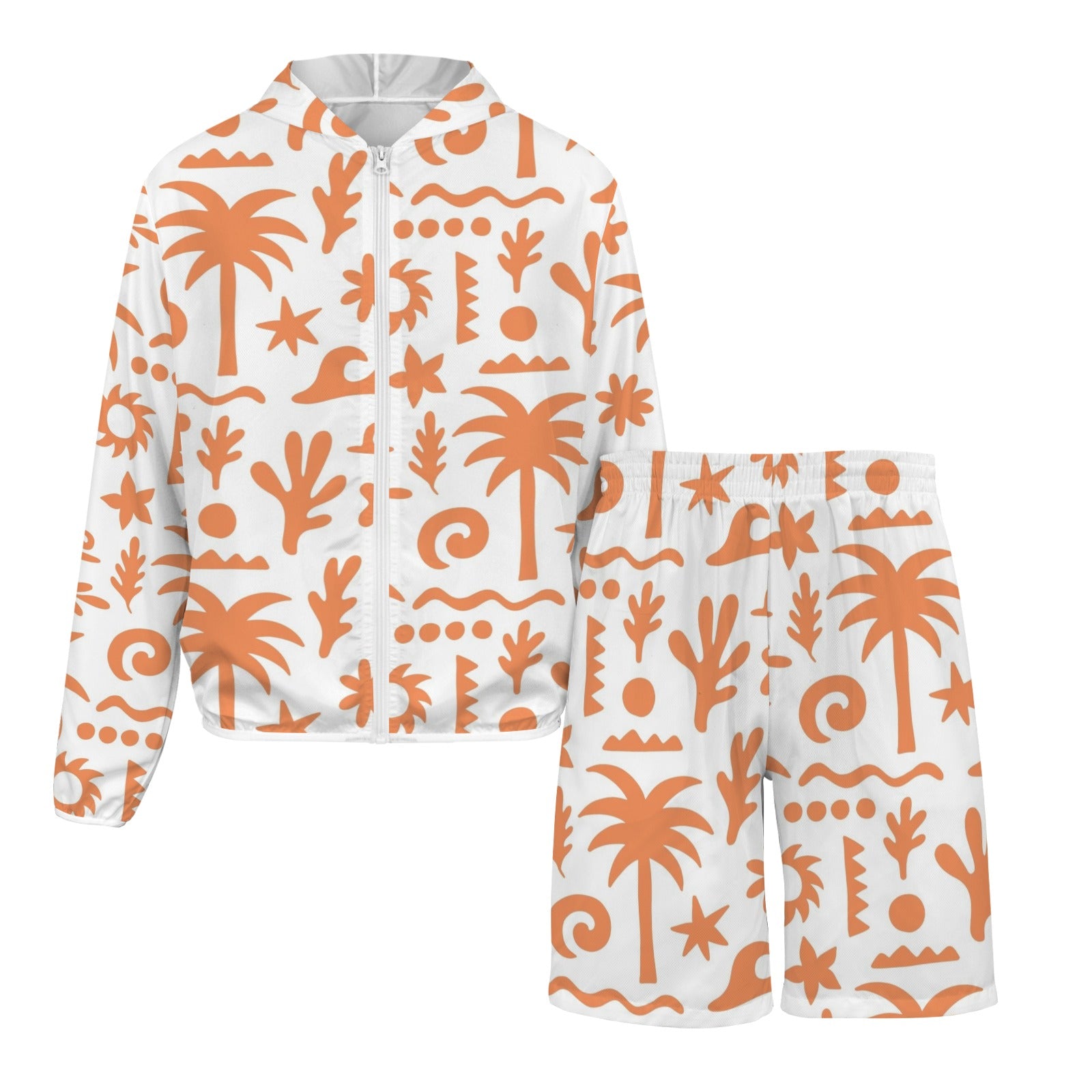 Orange Surf Men's Lightweight Sun Hoodie & Shorts Set Men's Lightweight Sun Hoodie & Shorts Printed Offshore Surf