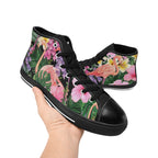 Flamingo Jungle - Kids High Top Canvas Shoes